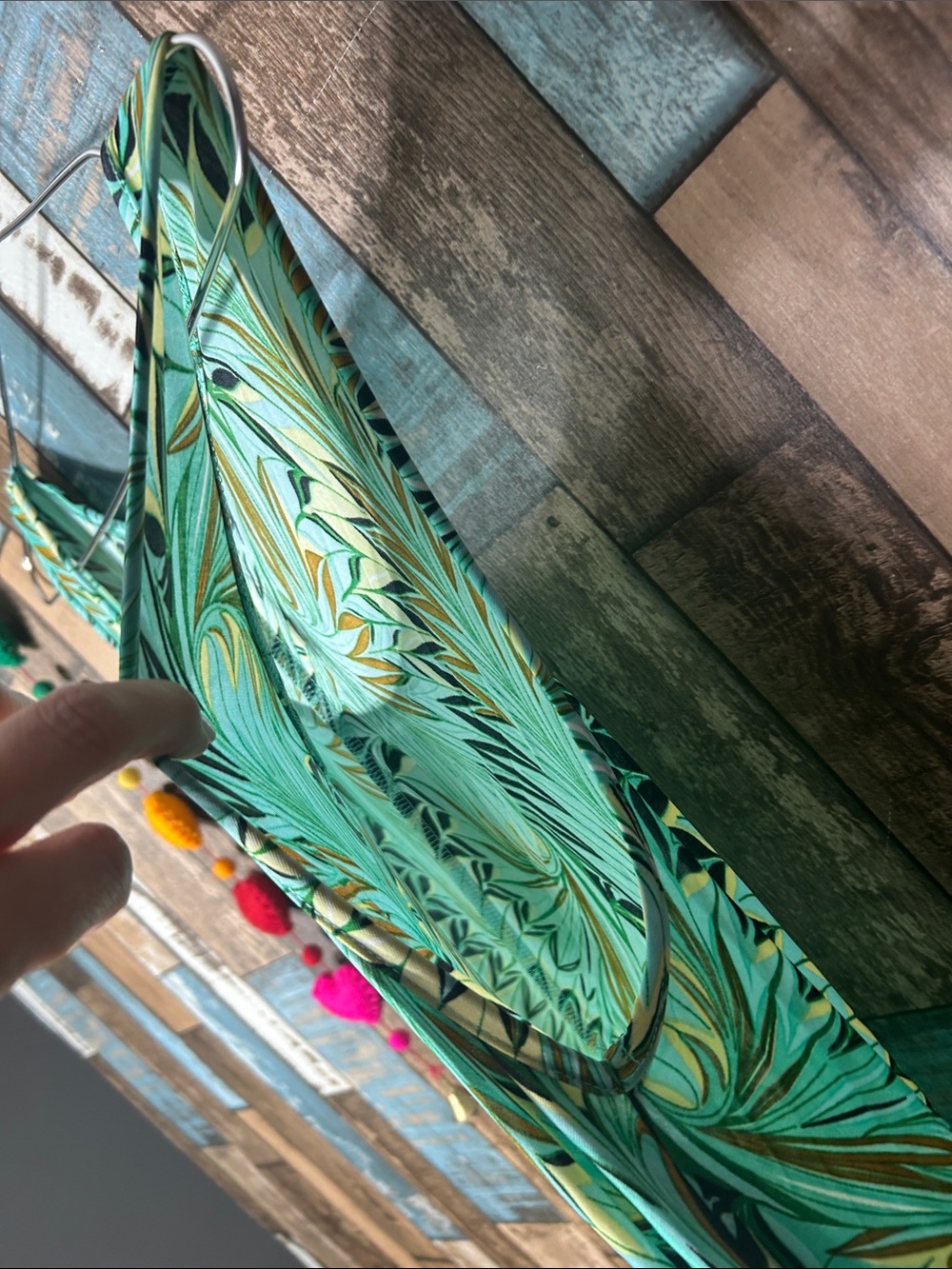 Teal Palm-Print Sleeveless Midi Dress - Picture 6 of 16